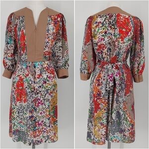Stefanel Silk Multicolor Print Dress